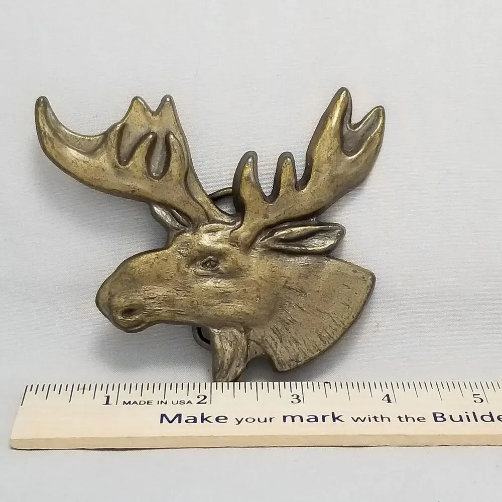 Vintage Moose Head Belt Buckle Novelty‎ Animal Western Style Accessory